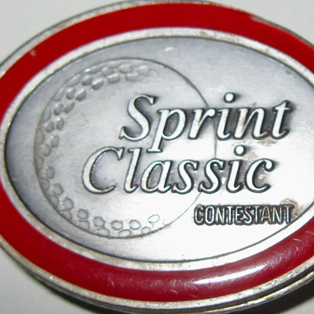 SPRINT CLASSIC CONTESTANT MONEY CLIP IN SILVER FINISH & RED EPOXY-VINTAGE
